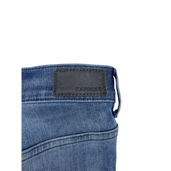 Express Stretch Ankle Leggings High Rise Red/White Stripe Size 0S/0C - Picture 3 of 5